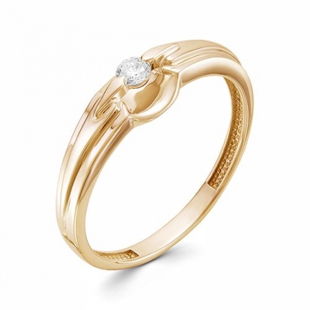 12692-100 золотое кольцо с бриллиантом