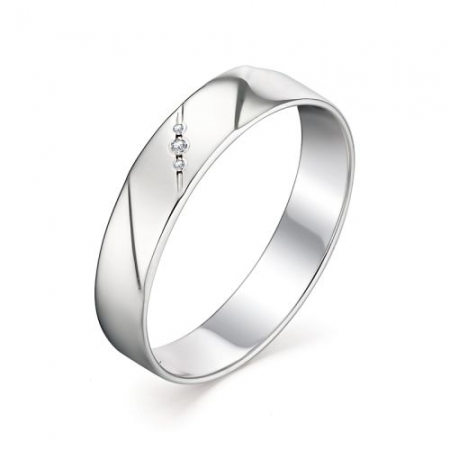 13054-200 обручальное кольцо из белого золота с бриллиантом