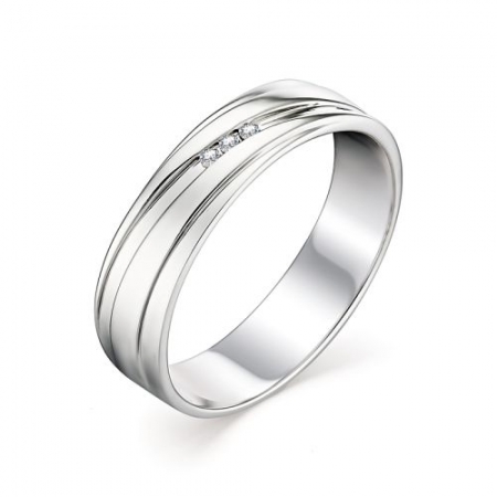 13049-200 обручальное кольцо из белого золота с бриллиантом