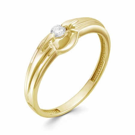 12692-300 кольцо из желтого золота с бриллиантом
