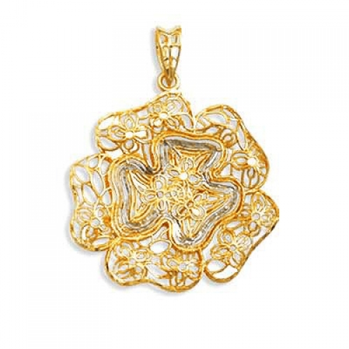 Ювелирный завод Топаз Подвеска Цветок из желтого золота