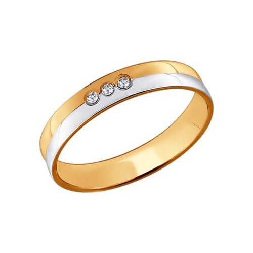SOKOLOV Золотое обручальное кольцо с бриллиантами SOKOLOV (20 р-р)