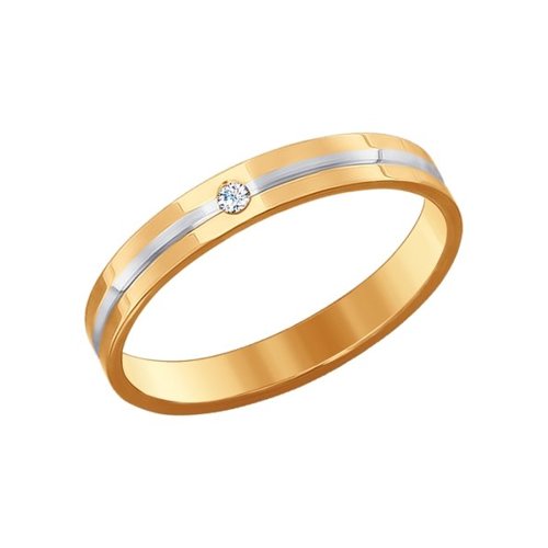 SOKOLOV Обручальное золотое кольцо (Бриллиант) SOKOLOV