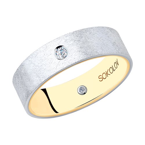 SOKOLOV Обручальное кольцо из комбинированного золота с бриллиантами