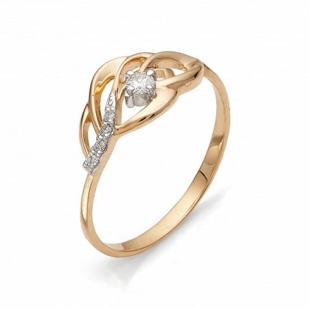 Россия Женское кольцо из красного золота с бриллиантом