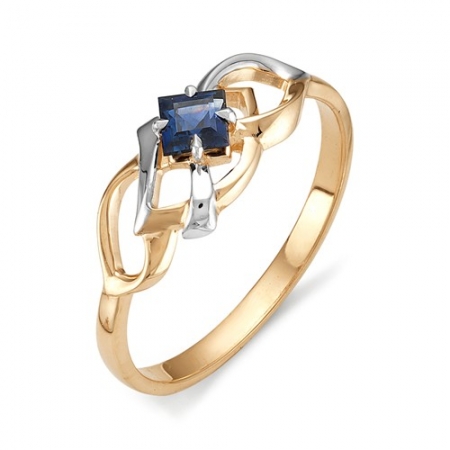 Ювелирная компания «ТИТУЛ» Женское кольцо из золота с сапфиром (16.5 p-p)