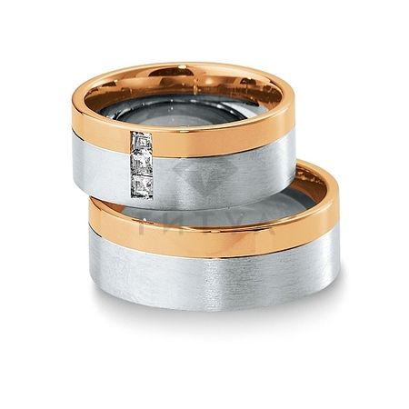 Т-28924 золотые парные обручальные кольца (ширина 8 мм.) (цена за пару)