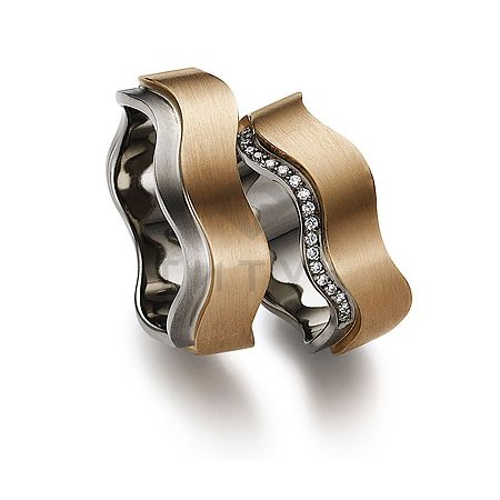 Т-28974 золотые парные обручальные кольца (ширина 7 мм.) (цена за пару)
