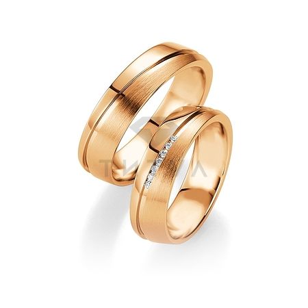 Т-28587 золотые парные обручальные кольца (ширина 6 мм.) (цена за пару)