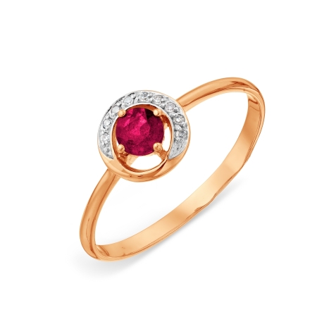 Т141015768 кольцо с рубином и бриллиантами