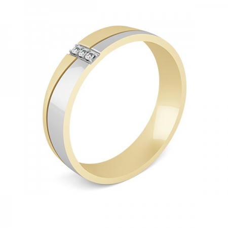 Обручальное кольцо из красного золота с фианитами