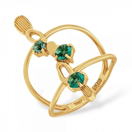 Кольцо из золота с зелёным кварцем