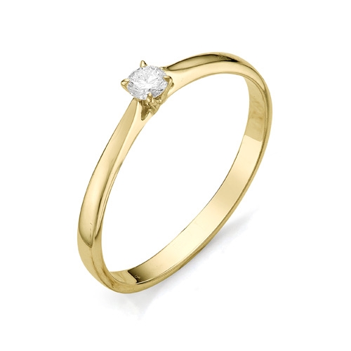 Золотое помолвочное кольцо с маленьким бриллиантом