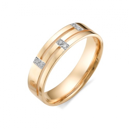 Обручальное кольцо из красного золота бриллиантом