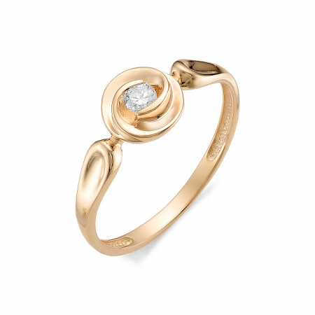 Россия Женское кольцо из красного золота с бриллиантом