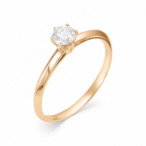 Ювелирная фабрика «Алькор» Золотое кольцо с бриллиантом