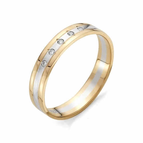 Ювелирная фабрика «Алькор» Обручальное кольцо из двухцветного золота