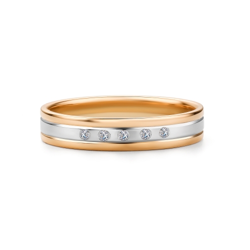 Обручальное кольцо из двухцветного золота