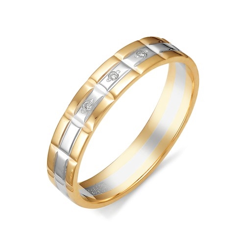 Ювелирная фабрика «Алькор» Обручальное кольцо из двухцветного золота