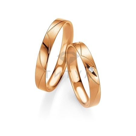 Т-27222 золотые парные обручальные кольца (ширина 3 мм.) (цена за пару)
