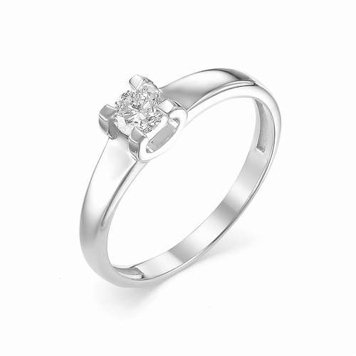 Ювелирная фабрика «Алькор» Женское кольцо из белого золота (Бриллиант)