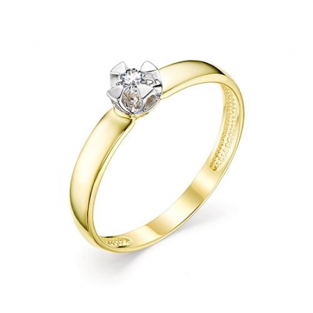 12608-300 женское кольцо из желтого золота с бриллиантом