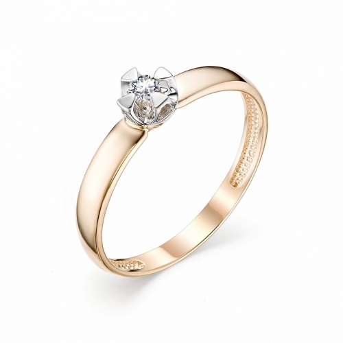 Ювелирная фабрика «Алькор» Женское золотое кольцо (Бриллиант)