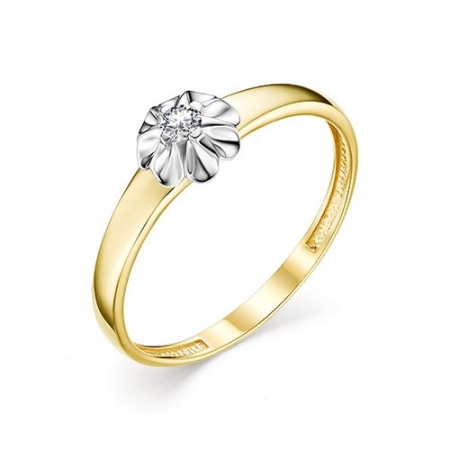 Женское кольцо из желтого золота с бриллиантом