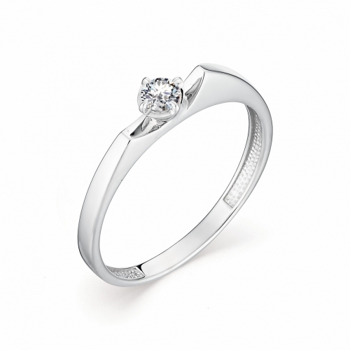 Женское кольцо из белого золота с бриллиантом