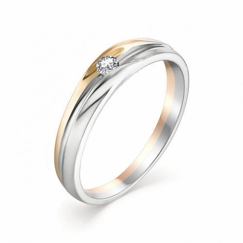 Ювелирная фабрика «Алькор» Женское кольцо из золота с бриллиантом