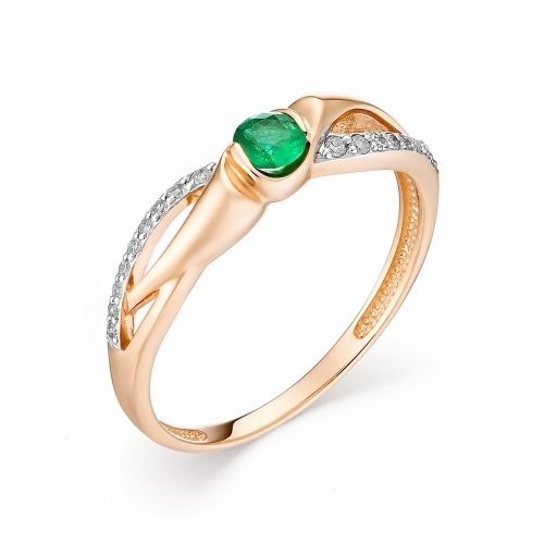 Ювелирная фабрика «Алькор» Женское золотое кольцо с бриллиантом