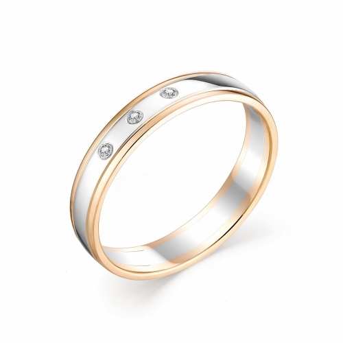 Ювелирная фабрика «Алькор» Обручальное золотое кольцо с бриллиантом