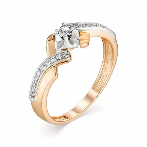 Ювелирная фабрика «Алькор» Золотое кольцо с бриллиантом
