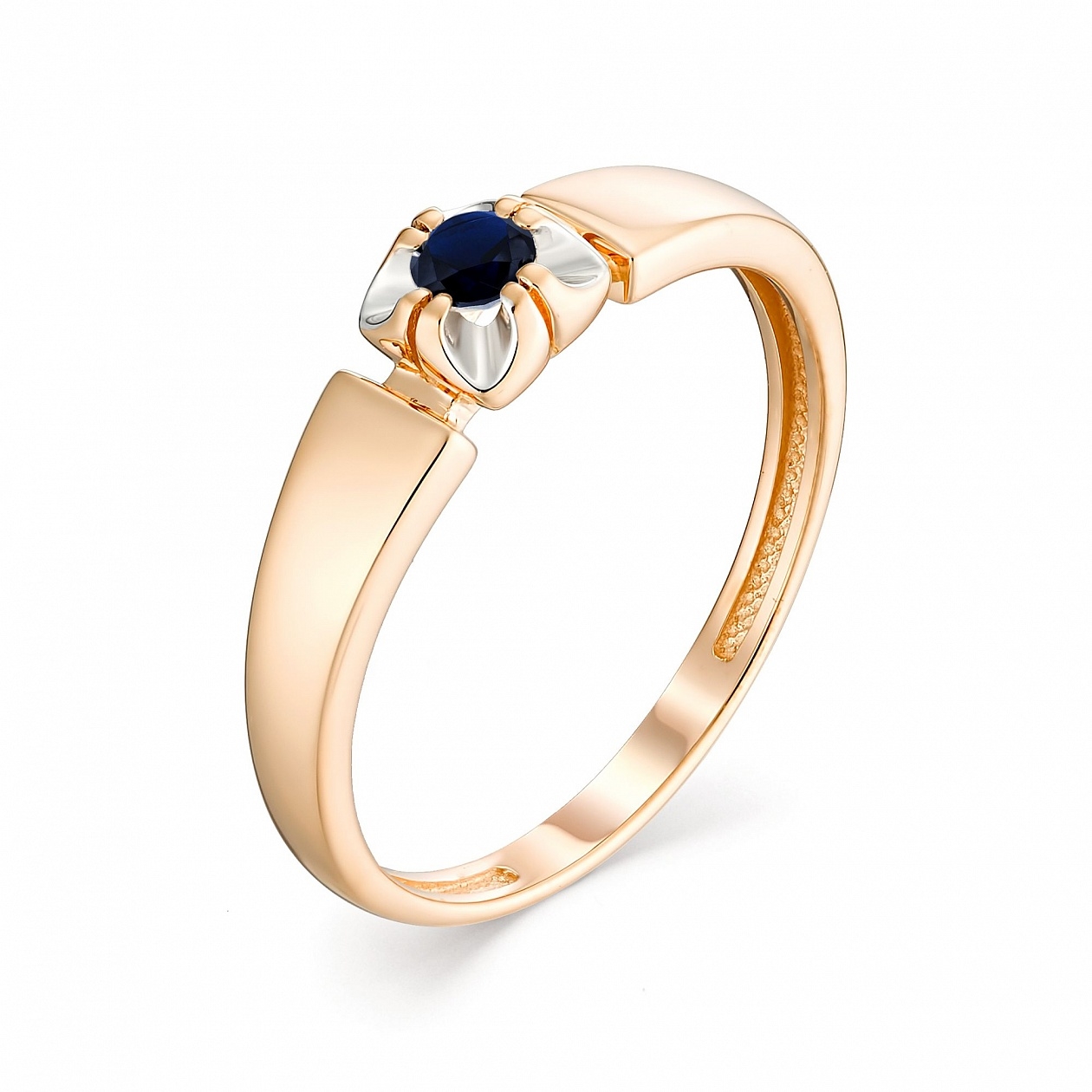 Женское кольцо из красного золота с сапфиром