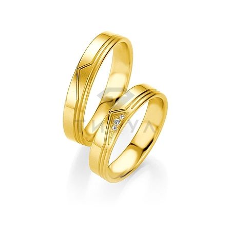 Т-27797 золотые парные обручальные кольца (ширина 4 мм.) (цена за пару)