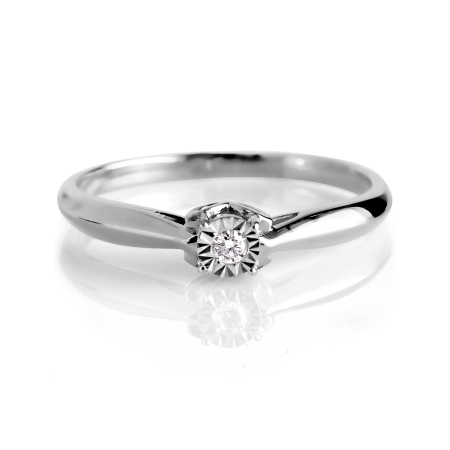 Т305616128 женское кольцо из белого золота с бриллиантом