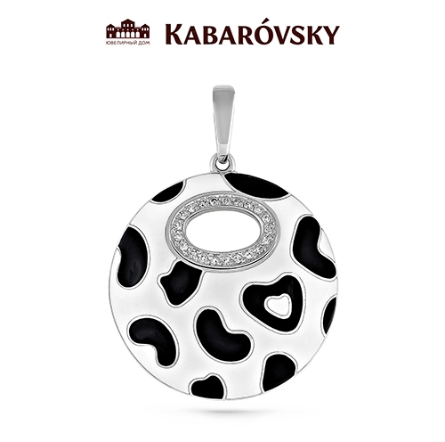 Ювелирный дом Kabarovsky Подвеска из белого золота 585 пробы с бриллиантами и эмалью