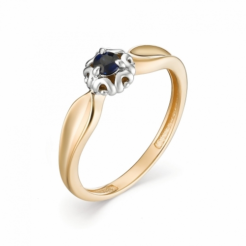 Ювелирная фабрика «Алькор» Женское кольцо из золота с сапфиром