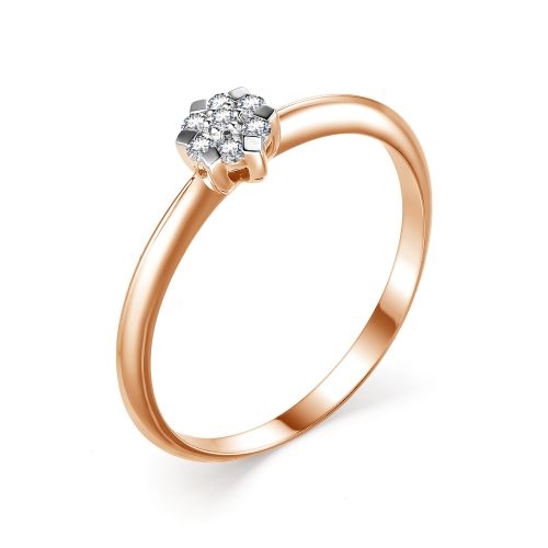 Ювелирная фабрика «Алькор» Женское кольцо Родаж из красного золота с бриллиантом