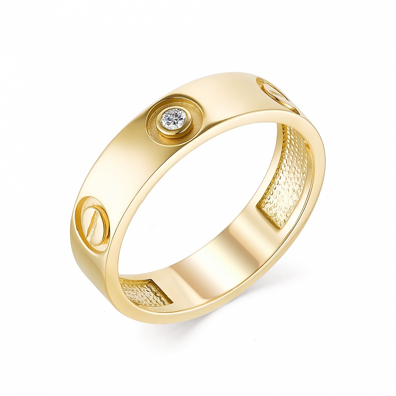 Ювелирная фабрика «Алькор» Обручальное кольцо из желтого золота с бриллиантом