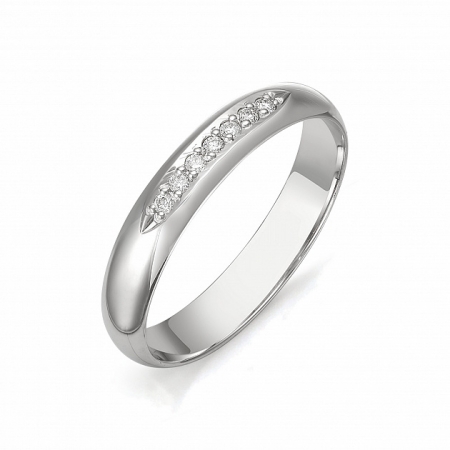 Россия Обручальное кольцо из белого золота с бриллиантом