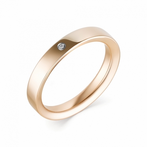 Ювелирная фабрика «Алькор» Золотое обручальное кольцо с бриллиантом
