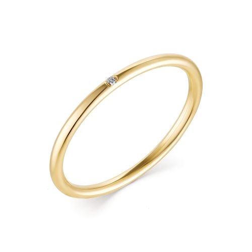 Ювелирная фабрика «Алькор» Обручальное кольцо из желтого золота с бриллиантом
