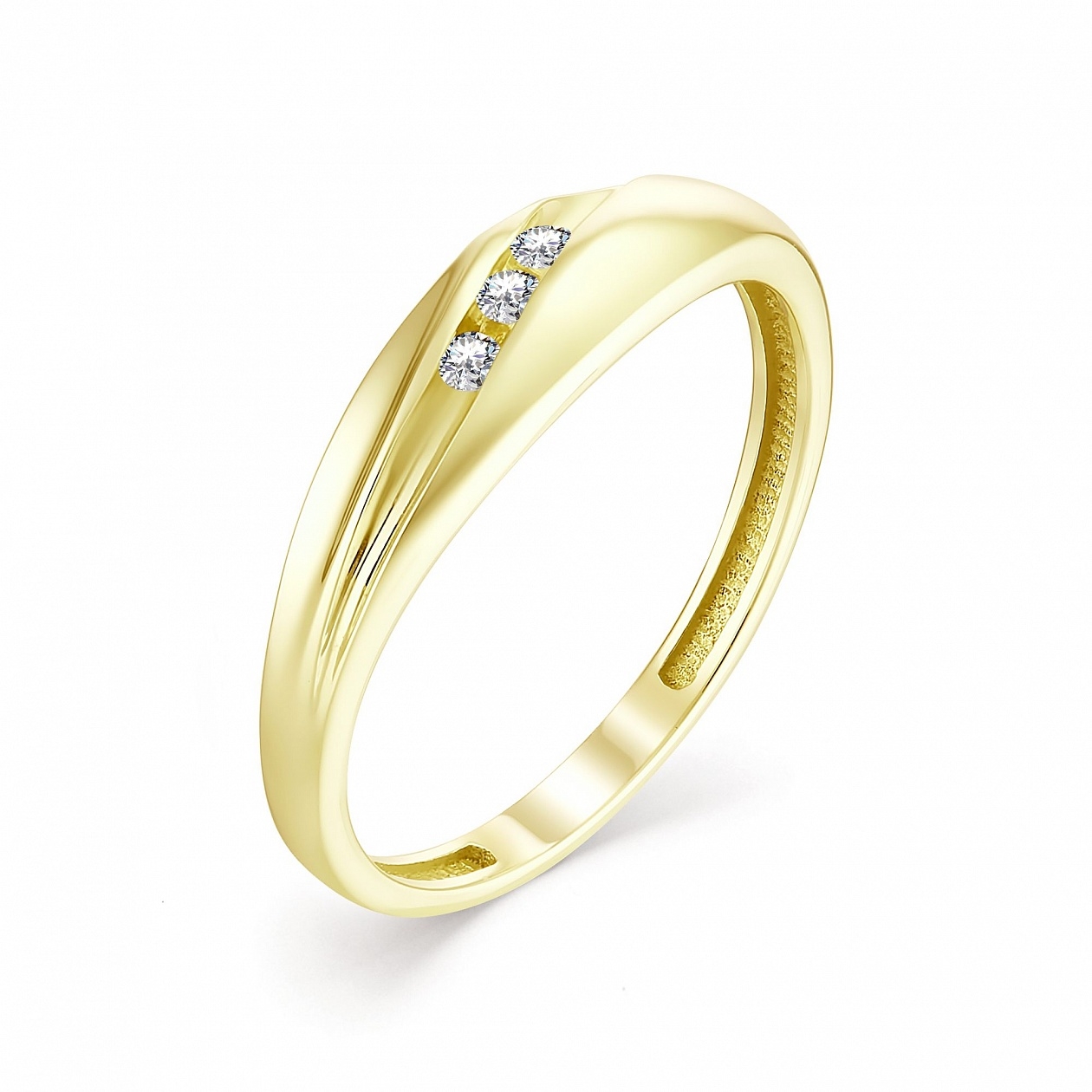 Ювелирная фабрика «Алькор» Женское кольцо из желтого золота с бриллиантом