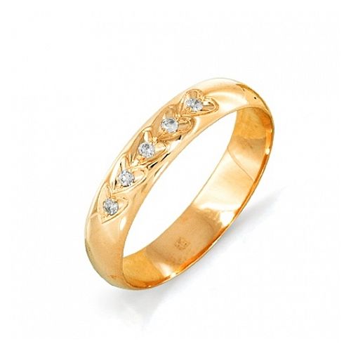 Россия Обручальное кольцо из красного золота с бриллиантом