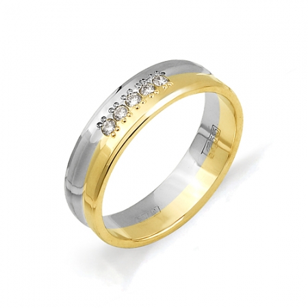 Россия Обручальное кольцо из желтого золота с бриллиантом
