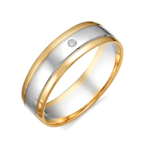 Кольцо из красного золота 585 пробы с бриллиантом