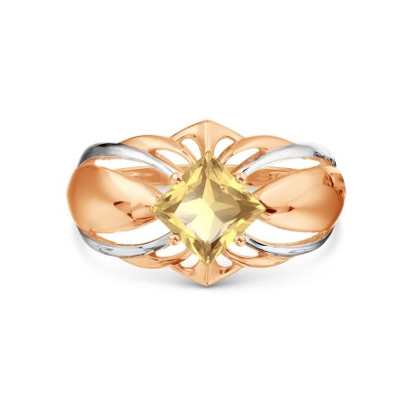 Т141018478 золотое кольцо с цитрином