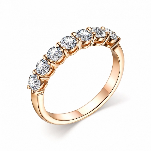 Обручальное кольцо из красного золота с бриллиантами