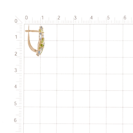Т101028401-01 золотые серьги с хризолитом и топазом